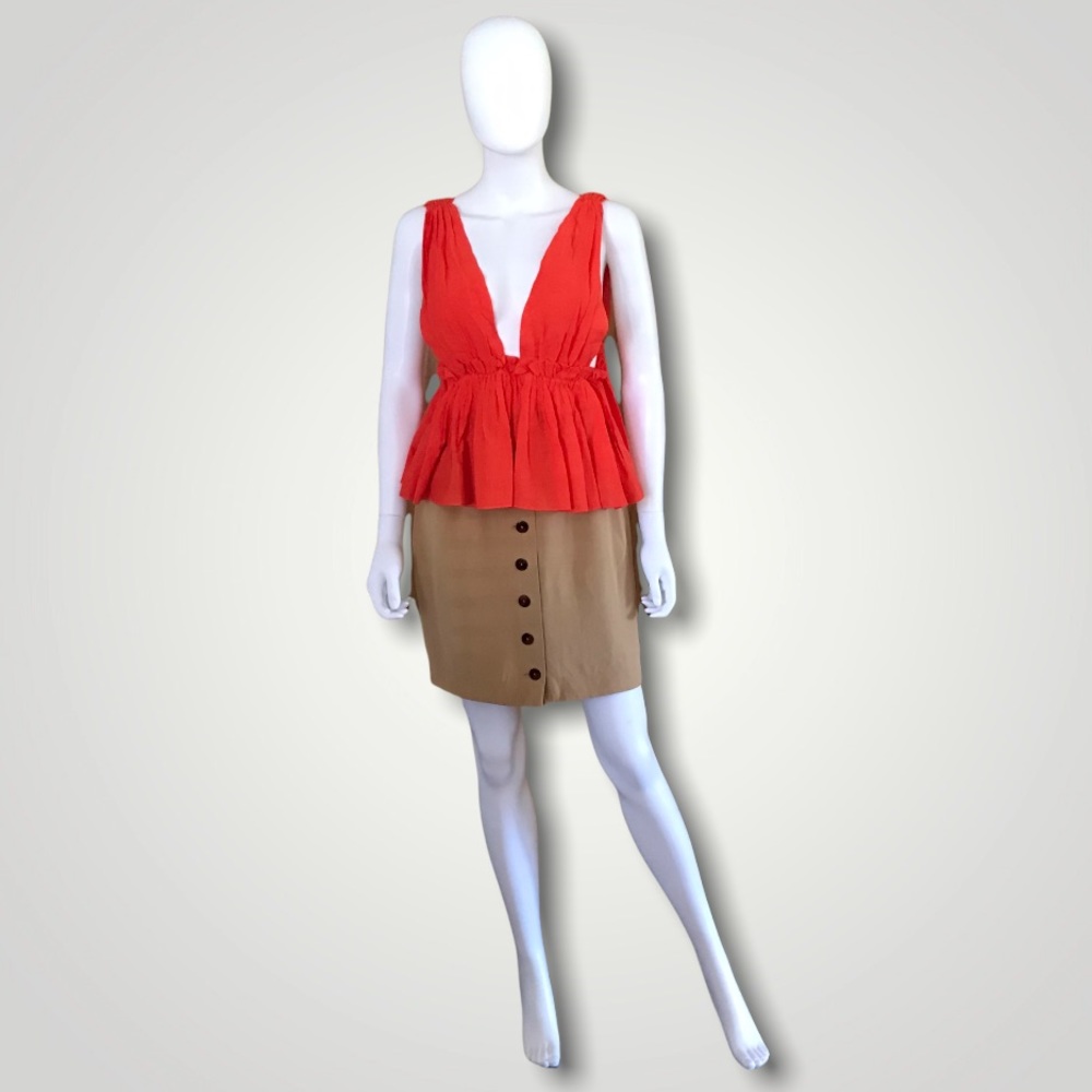 Line & Dot Tangerine Top